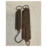 Lot of 2 vintage hanging scale