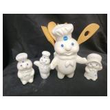 4 vintage Pillsbury salt shakers and more