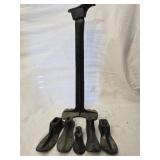 Vintage iron shoe cleaning stand