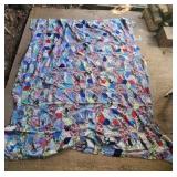 Large multicolor handmade quilt topper AS IS