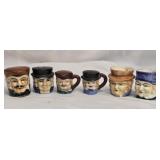 Lot of 6 Porcelain Head Shakers & Cups