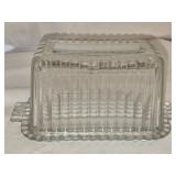 Vintage Glass Butter Dish with Lid