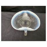 Spade shaped hobnail glass dish