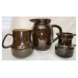 Lot of 3 pottery pitchers