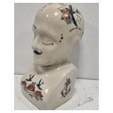 Ceramic Old School Tattoo Style Head Bust