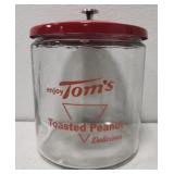 Toms Toasted peanut glass cannister with lid