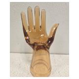 Brown glass hand bust