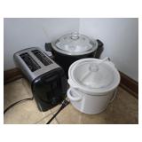 Lot of 2 crock pots and a toaster