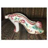 Hand painted decorative porcelain shoe