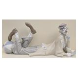 Lladro Porcelain Clown Laid Down With Ball L12M