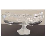 Beautiful Square glass floral pedestal dish