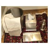 4 pc Stainless Bathroom Decor with Hand Towels