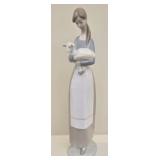 Lladro Porcelain Lady with Lamp Figurine