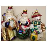 Lot of 3 glass Christmas ornaments snowman &