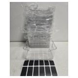 Set of 12 clear plastic bins