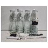 Set of 4 glass jars