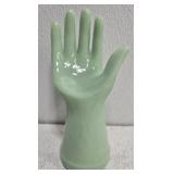 Jadeite glass hand bust Jewelry Holder