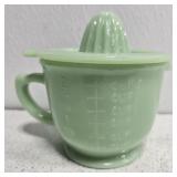 Jadeite glass lemon squeeze measuring cup