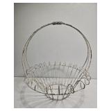 White painted metal hanging basket