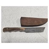 Handmade Damascus steel knife and sheath