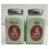 JAdeite glass sunbeam salt n pepper