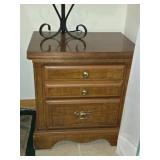 2 Drawer Brown Side Table