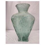 Large green glass vase