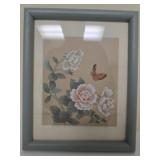 Framed Asian style butterfly print