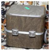 Hard shell travel case cube with straps and key