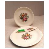 Taylor Smith cake plates and server, crochet