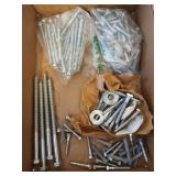 2" - 7 1/2" screws, washers, nuts