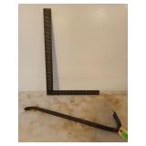 23" crow bar, framing square