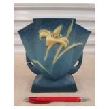 Roseville blue Zephyr Lily vase USA 7"