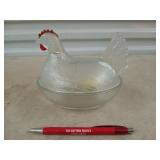 Indiana glass hen on nest 5.5 x 7 x 4.5