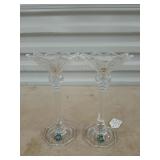 Pair of Lenox Crystal candlestick holders 8"