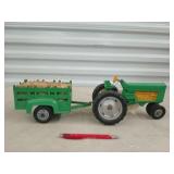 Cast iron Hubley tractor & hay trailer