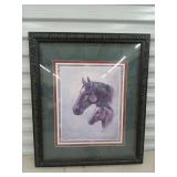 Framed horse print 27.5x23.5