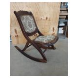 Mahogany folding ladies rocker