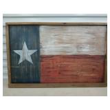 Wooden Texas flag wall hanging 24 x 38