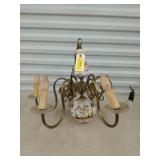 Old brass cherub hanging light 24", needs some