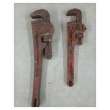 2 Ridgid pipe wrenches 10" & 14"