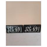 1968 Texas hemisfair license plate, front and back