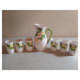 Lefton 5404 basket weave flower pattern pitcher &