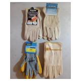 3 pear leather work gloves size large, pair of