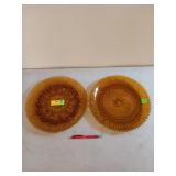 Set of two Amber Tiara platters, one for deviled