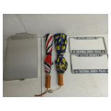 Aluminum clip board, umbrellas, fraternal order