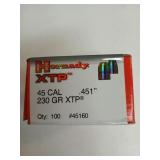 100 ct 45 cal 230 gr XTP bullets