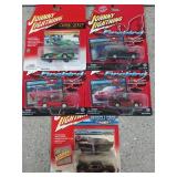 5 Johnny lightning diecast cars