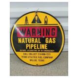 12" double-sided natural gas pipeline sign