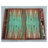 Resin Backgammon Set in wood case 2x16x10